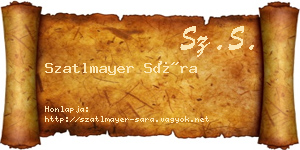 Szatlmayer Sára névjegykártya