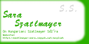 sara szatlmayer business card